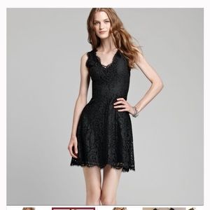 Joie sleeveless black lace dress
